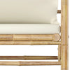 7 Piece Garden Lounge Set with Cream White Cushions Bamboo