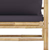 8 Piece Garden Lounge Set with Dark Grey Cushions Bamboo