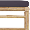 7 Piece Garden Lounge Set with Dark Grey Cushions Bamboo