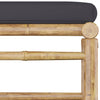 3 Piece Garden Lounge Set with Dark Grey Cushions Bamboo