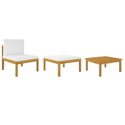 alt="3 Piece Garden Lounge Set with Cushions Solid Acacia Wood"