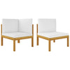 alt="2 Piece Garden Lounge Set with Cushions Solid Acacia Wood"