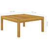 Garden Footstool with Cushion Solid Acacia Wood