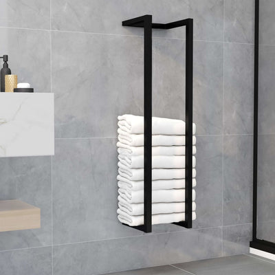 alt="Towel Rack Black 25x20x95 cm Iron"
