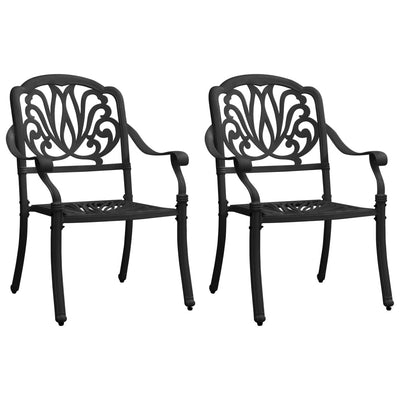 alt="Garden Chairs 2 pcs Cast Aluminium Black"