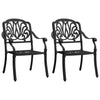 alt="Garden Chairs 2 pcs Cast Aluminium Black"