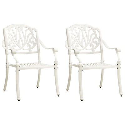 alt="Garden Chairs 2 pcs Cast Aluminium White""