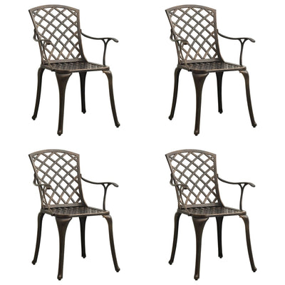 alt="Garden Chairs 4 pcs Cast Aluminium Bronze"