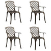 alt="Garden Chairs 4 pcs Cast Aluminium Bronze"