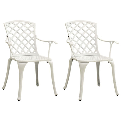 alt="Garden Chairs 2 pcs Cast Aluminium White"