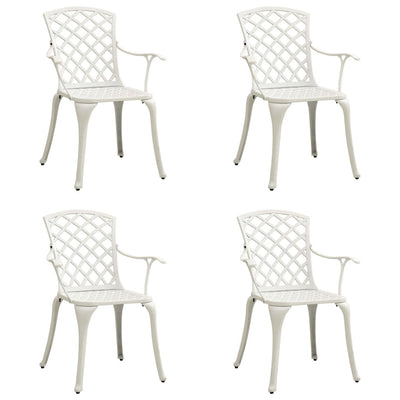alt="Garden Chairs 4 pcs Cast Aluminium White"