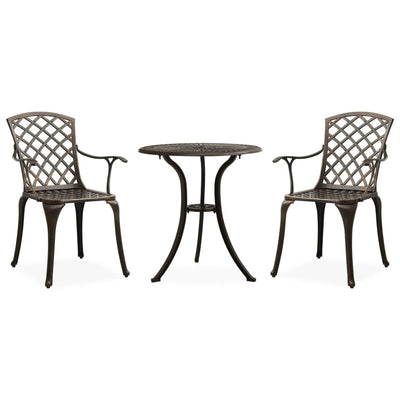 alt="3 Piece Bistro Set Cast Aluminium Bronze"