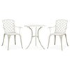 alt="3 Piece Bistro Set Cast Aluminium White"