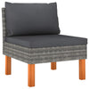 alt="Middle Sofa Poly Rattan and Solid Eucalyptus Wood"