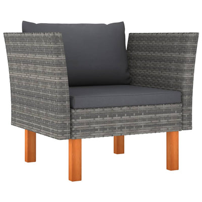 alt="Garden Sofa Poly Rattan and Solid Eucalyptus Wood""