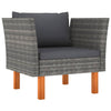 alt="Garden Sofa Poly Rattan and Solid Eucalyptus Wood""
