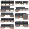 Garden Sofa Poly Rattan and Solid Eucalyptus Wood