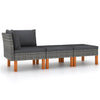 alt="3 Piece Garden Lounge Set Poly Rattan and Solid Eucalyptus Wood"