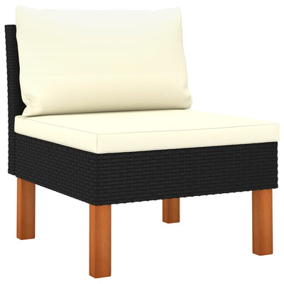 alt="Middle Sofa Poly Rattan and Solid Eucalyptus Wood"