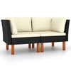 alt="Corner Sofas 2 pcs Poly Rattan and Solid Eucalyptus Wood"