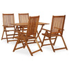alt="5 Piece Garden Dining Set Solid Acacia Wood"