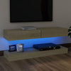 alt="TV Cabinet with LED Lights Sonoma Oak 120x35 cm""