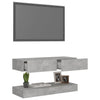 TV Cabinet with LED Lights Concrete Grey 90x35 cm