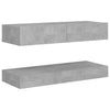 TV Cabinet with LED Lights Concrete Grey 90x35 cm