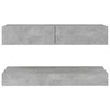 TV Cabinet with LED Lights Concrete Grey 90x35 cm