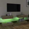 TV Cabinets with LED Lights 2 pcs Sonoma Oak 60x35 cm
