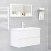 Bathroom Mirror High Gloss White 80x10.5x37cm Chipboard