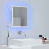 LED Bathroom Mirror High Gloss White 40x8.5x37 cm Chipboard