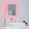 LED Bathroom Mirror High Gloss White 40x8.5x37 cm Chipboard