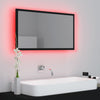 LED Bathroom Mirror Black 80x8.5x37 cm Chipboard