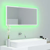 LED Bathroom Mirror High Gloss White 90x8.5x37 cm Chipboard