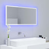 LED Bathroom Mirror High Gloss White 90x8.5x37 cm Chipboard