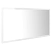 LED Bathroom Mirror High Gloss White 90x8.5x37 cm Chipboard