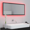 LED Bathroom Mirror High Gloss Black 100x8.5x37 cm Chipboard