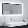 LED Bathroom Mirror High Gloss Black 100x8.5x37 cm Chipboard