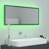 LED Bathroom Mirror High Gloss Grey 100x8.5x37 cm Chipboard