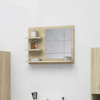 alt="Bathroom Mirror Sonoma Oak 60x10.5x45 cm Chipboard""