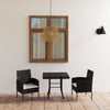 alt="3 Piece Garden Dining Set Poly Rattan Black"