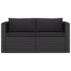7 Piece Garden Lounge Set with Cushions Poly Rattan Black