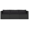 8 Piece Garden Lounge Set with Cushions Poly Rattan Black