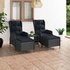 alt="3 Piece Garden Lounge Set with Cushions Poly Rattan Dark Grey"
