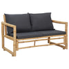 alt="Garden Bench with Cushions 115 cm Bamboo"