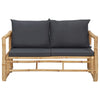 Garden Bench with Cushions 115 cm Bamboo