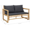 Garden Bench with Cushions 115 cm Bamboo