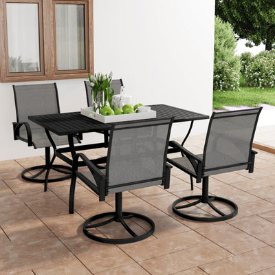 alt="5 Piece Garden Dining Set Textilene and Steel"
