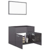 2 Piece Bathroom Furniture Set High Gloss Grey Chipboard